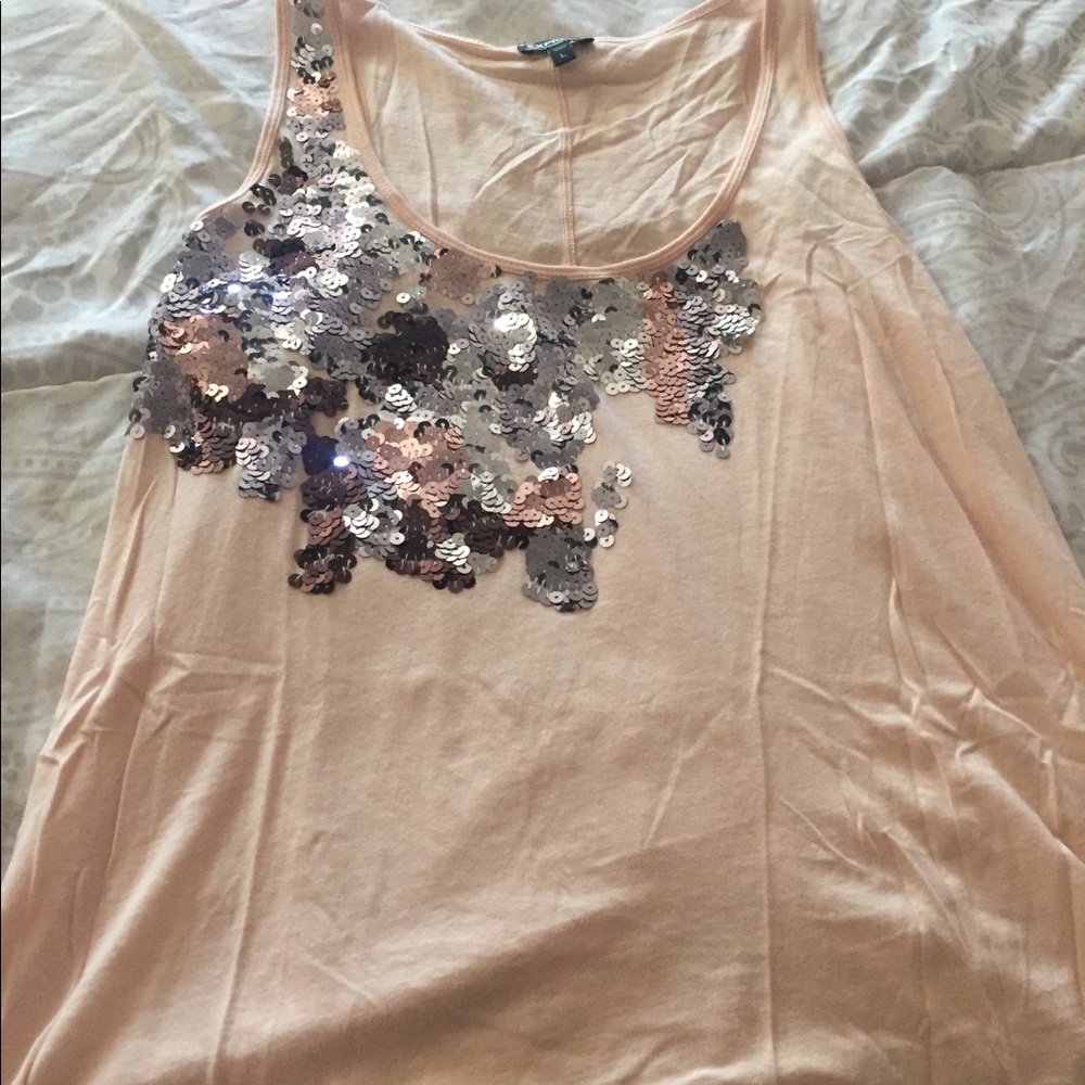 Express tank top, blush color, with sequins